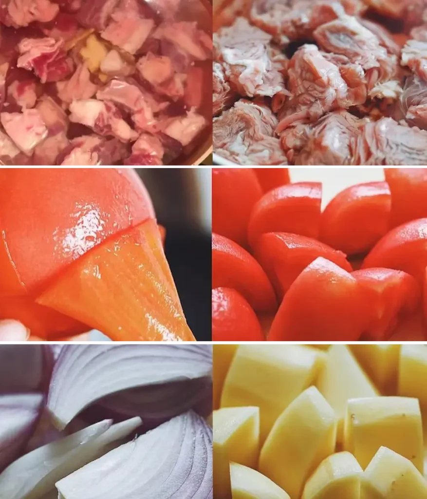 Preparation process Preparation process for stew beef with tomatoes and potatoes
